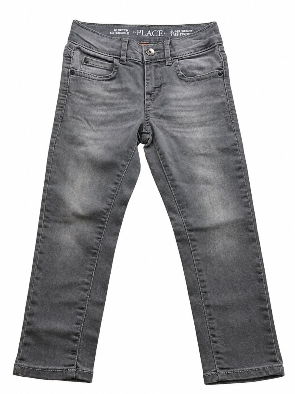 The Children’s Place Boys 4T Gray Jeans Super Skinny Stretch Denim Extensible